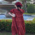 巾玖红色小飞袖连衣裙女2024新款法式甜美小众设计宽松显瘦森系裙 红色 S