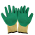 安迪乳胶掌浸涤棉劳保手套 耐磨防油防水耐酸碱手套 工地机械手套 绿色 M 实用装(12双)