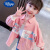 迪士尼(Disney)女童纯棉衬衫春夏季2024新款洋气外套女宝宝衬衣 粉红色拼接衬衫 120cm