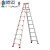 穆运梯子人字梯折叠伸缩加厚铝合金人字梯室内多功能伸缩楼梯工程梯装修脚架梯(1.8米高红加固加厚款） 升级特厚加固4米