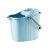 米奇特工 拖把桶 塑料加厚带轮墩布桶 挤水桶 简易手动地拖桶 蓝色