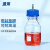 湘玻 补料瓶加料瓶多通道高硼硅发酵罐不锈钢蓝盖实验室玻璃瓶 单通2000ml（大号8mm口） 1个 