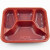 冰禹 BYyn-14 一次性餐盒分格饭盒便当盒 快餐外卖打包盒 红黑 1000三格*带盖*20套