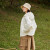 艾莱依羽绒服女2024春款可拆卸帽轻薄短款设计感鹅绒休闲外套 自在白165