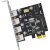 DIEWU PCI-E转usb3.0扩展卡双电四口台式机pcie转USB3.0芯片 TXB1 TXB048USB3.0PCIe-VL805-