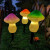 KEDOETY太阳能蘑菇灯一拖三户外花园庭院草坪饰插地灯太阳能草坪灯 橙色太阳能一拖三蘑菇灯
