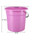 手提塑料大号水桶加厚储水用桶学生用洗澡带盖洗衣小圆桶 花纹款紫色33.5cm
