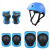 护膝护肘儿童平衡车滑板车骑行护具头盔护具套装滑护具7件套 红色 S码(1230kg)