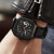 欧利时（OLEVS）瑞士认证新款手表男士方形镂空全自动机械表休闲 黑面网钢带