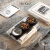 KIS KIM欧式不锈钢干果盘家用茶几零食碗创意坚果盘水果盘茶托盘餐桌摆件 橡木托盘+零食碗