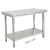 不锈钢桌子长方形正方形双层工作台加厚餐馆台子打荷商用 白色