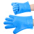 易美丽诺 LC0312 硅胶隔热手套 加厚防滑厨房微波炉烘焙防烫五指手套 蓝色 （1双装） 