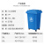 谐晟 环卫垃圾桶 分类垃圾桶加厚带盖塑料方形农村四色环卫垃圾箱厂家 蓝色加厚带轮50L 1个 