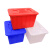 长方形塑料水箱50k-160k梯形周转箱收纳整理盒带盖加厚工业塑料箱 614K：670*490*375 红色加盖子