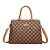 袋鼠（KANGAROO）女士手提包包2024新款送妈妈牛皮斜跨包时尚大气中年女包 双E棕