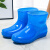 时尚短筒防水鞋雨鞋低筒雨靴女夏季厨房工作胶鞋防滑套鞋洗衣 蓝色单鞋标准码 36