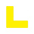 鸣固 5S管理地贴 L型定位贴地贴工厂车间桌面地面4角定位标示贴 L型黄色 5*5*2CM 50只