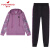 富贵鸟春秋休闲运动套装女2022年新款时尚中年卫衣开衫两件装 紫色 M(建议80-95斤)