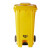 飞羽胜 黄色带盖脚踏大号加厚废弃塑料桶废物桶 30L