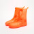 双排扣成人雨鞋户外防尘防水雨鞋套 PVC厚耐磨便携式中筒雨鞋套B 橙色 36/37