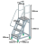 铝合金定制移动梯登高车工业踏步台阶跨线梯仓库取货 （平台离地1.2米）特厚-带脚轮扶手