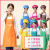广告围裙定制logo纯色韩式家务厨房围裙印字咖啡店市工作服围裙 枚红色单件围裙 单个围裙