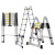 加厚铝合金折叠伸缩人字梯梯便携多功能竹节升降 德标-直梯4.7米(靠墙使用)