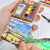 小型调色板盘画画板便捷式颜料盒水彩颜料可折叠美术素描写生 G7318水粉18色12ml单盒
