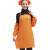 广告围裙定制LOGO印字工作服宣传厨房女男微防水礼品订制 橘黄色 不含头巾袖套