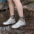 山都澳 防雨鞋套加厚耐磨底成人雨靴男女通用仿硅胶水鞋套 白色（M40-42) 