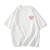 黎尚朵重磅短袖T恤字母美式复古潮牌短袖t恤男女款宽松高街上衣 白色220克 m(建议90-110斤)