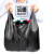 手提垃圾袋 背心式黑色厨房家用加厚实惠装学生宿舍背心塑料袋 40*60cm 4捆 共200只