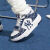 MLB韩国NY学长鞋字母复古魔术贴厚底增高鞋男潮流女板鞋 复古印花-蓝色LA 40.5
