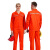 久匀 长袖工作服劳保服套装 翻领大口袋安全反光条男发分体套装 橙色套装 4XL