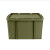 新特丽 军绿色塑料收纳箱 周转箱带盖 52*38*32CM 加厚整理箱工具收纳盒置物箱 野外训练物资存储箱