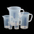 定制适用塑料量杯加厚PP带刻度烧杯厨房烘焙工具奶茶 50ml 蓝色刻线