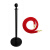 月桐（yuetong）圆球黑色礼宾杆含绒绳 YT-D0422 含黑色杆+金钩红色绒绳 950×320×51mm 1套