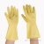 加厚牛筋纯胶工业乳胶手套 清洁耐酸碱劳保耐磨浸胶牛筋 浅黄色 S