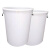 金诗洛 加厚塑料圆桶 白色无盖160L 大容量圆形收纳桶酒店厨房垃圾桶 KT-358