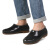 阿力牛 AX-027浅口雨鞋低帮套脚水鞋 防水防滑鞋厨师鞋PVC胶鞋 黑色棕底 39 