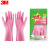 3M 思高 合宜系列纤巧手套 洗手洗碗舒适 橡胶手套 粉红色 小号 1副/包