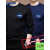 NASA WASSUP透气纯棉男士T恤2024夏季长袖弹力t恤圆领上衣大码修身型打底衫男 2件B款墨绿+B款黑 M-NASA品牌旗舰男装品牌高端