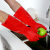 家务手套加绒里保暖洗碗厨房耐用清洁洗衣服水产橡胶防水手套 红色一体绒（33cm）1双 L