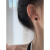 LIEI施华洛世奇锆925银针黑锆不对称耳环女2024年新款耳线小众设计感 (S925银针)圈圈耳环大号一对