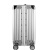 世界地理飞行员空姐登机箱铝镁合金行李箱铝框18英寸旅行箱男电脑密码箱 奢华银（横纹铝镁合金） 18英寸 -可登机