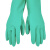 海斯迪克 丁腈手套 厨房防水防滑手套 33cm绿色 M 