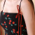 西町村屋（SETIROM）法式一字领连衣裙女纯欲减龄樱桃花吊带裙气质无袖背心裙 黑色 155/80A