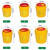 医院用利器盒圆形方形锐器盒加厚医疗废物垃圾桶黄色污物桶垃圾箱回收箱翻盖卫生桶医院诊所损伤性废物利器桶 圆形2L