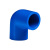 联塑（LESSO）90°弯头(PVC-U给水配件)蓝色 dn63