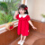 迪士尼一周岁女宝宝生日衣服女童连衣裙夏季新款童装女孩红色礼服裙子3 红色连衣裙 80码(建议70-80cm 0-1周岁)